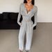 Women's Clothing Autumn New Suits Long Sleeved Buttoned Solid Color Tight Top Plus Trousers Two Piece Suit For Women_ecoleips.com