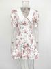 Tossy Printed Lapel Fashion Mini Dress Women's Short Sleeve Patchwork Contrast Elegant Summer Dress 2025 Female Bodycon Dress_ecoleips.com