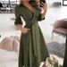 2026 Hot-Selling Spring Summer Fashion Short Sleeve V-Neck Printed Bodycon Dress For Women_ecoleips.com