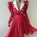 Fashion Lapel High Waist Pleat Party Dress Women Casual Long Sleeve A-Line Dress Elegant Pattern Print Contrast Color Long Dress_ecoleips.com