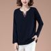 2026 Long-Sleeved T-Shirt For Women With V-Neck, Stylish And Loose. This Is A Base Layer For Middle-Aged And Elderly Wom_ecoleips.com