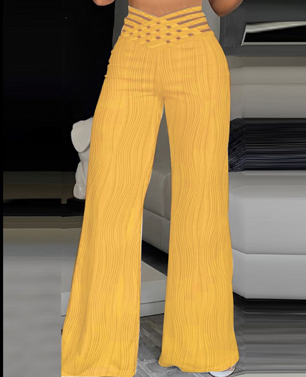 Women's Clothing Spring And Autumn Jacquard Stretch Fabric Trousers_ecoleips.com
