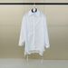 White Lace Shirt for Women Layered Backless Design Loose Fit Sun Protection Mid-Length Unique Stylish Top_ecoleips.com