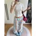 Summer New Simple Drawstring Wide-leg Pants, Loose And Drapey, Floor-length Trousers, Retro Colorful Plaid Casual Pants_ecoleips.com