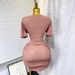 Women's Clothing Summer V Neck Twist Sexy Slim High Elastic Dress Bright Silk Hip Skirt_ecoleips.com