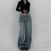 Retro Flared Jeans Women, Autumn And Winter, High-waisted, Slim-fit, American Vintage Style, Long For Tall Individuals,_ecoleips.com