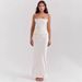 Slim Fit Elegant Sexy Satin Strapless Dress for Women Pleated Trim European American Style New Arrival 2025_ecoleips.com