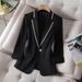 Women's Clothing Diamond Studded Suit Three Quarter Sleeve Small Jacket Design Niche Fashion Casual Suit_ecoleips.com