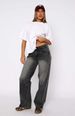 Women's Clothing High-Waisted Wide-Leg Jeans Extra Long Style For Spring/Autumn Regular Fit Solid Polyester_ecoleips.com