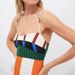 Summer Striped Dress For Women Color Block Slimming Slit Suspender Dress New Style_ecoleips.com