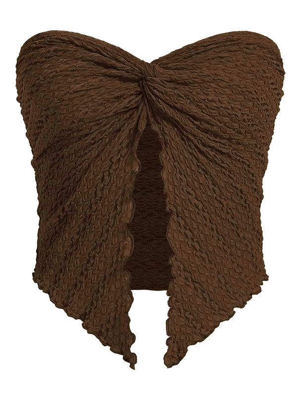 Women's Clothing Sexy Pleated Twisted Tube Top Backless Top_ecoleips.com