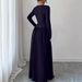 AD920 Cross-border Spring And Autumn New Korean Style Slim Fit Versatile Round Neck Elegant Fashion Long Sleeve Solid_ecoleips.com