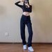 Black Slim-fit Straight-leg Jeans For Women, 2025 Spring New Style, High-waisted, Trendy, Loose Wide-leg, Elegant_ecoleips.com
