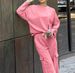 Women's Clothing Autumn And Winter Solid Color Round Neck Pullover Sweatshirt Fashion Casual Trousers Suit New Products_ecoleips.com