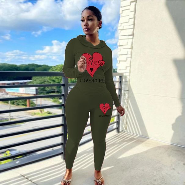 Women's Clothing Sexy Fashion Print Sports Two Piece Suit_ecoleips.com