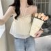 Women's Clothing Pure Color Small Fresh French Suspenders Women's Halter New Sweet Small Vest Outerwear Double Layer Suspenders_ecoleips.com