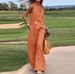 Women's Clothing Solid Color Suit Vest Trousers Collage Splicing Casual Two Piece Suit For Women_ecoleips.com