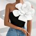 Aria Basics Aria Basics New European And American Style Women's Elegant Off-Shoulder Sleeveless 3D Floral Slim-Fit Tank Top_ecoleips.com