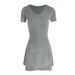 AC324 Autumn New Short-Sleeve Elegant Dress Slim Fit Concealing Belly Fashionable Casual Mid-Length A-Line Skirt_ecoleips.com