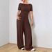 Women's Clothing Women's Wide Leg Pants Two Piece Set Loose Fitting Soft And Stylish Conceals Irregularities For Formal & Casual_ecoleips.com