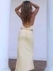 Weird Puss Elegant Women 3 Piece Set Stack Trend Halter Tops+Split Tassel Tassel+Flowers Mesh Skirts Matching Vacation Clubwear_ecoleips.com