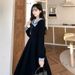 Women's High Waist French Style Age-Reducing College Autumn Winter Dress Mid-Length Plus Size Fat MM Skirt Trendy_ecoleips.com