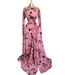 In Stock 2026 Cross-border European And American Women's Clothing: Bell-sleeve Mesh See-through Flocked Pleated Long_ecoleips.com