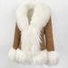 Luxury Rabbit Fur & Suede Coat – Winter Women’s Outerwear With Beach Wool Collar (XS-4XL, Brown/Grey/Black/Dark Brown/Burgundy)_ecoleips.com