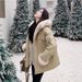 girl 2025 Winter Foreign Trade Lamb Wool Hooded Fleece Parka New Down Jacket Women's Workwear Cotton Coat Trendy_ecoleips.com