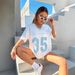 Women's Vintage Oversized Jersey Tee Distressed Number Print Streetwear Top Breathable Cotton Blend Summer T-Shirt_ecoleips.com