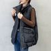 autumn and winter new Korean style down cotton vest women's loose outer wear large pocket embroidered vest jacket_ecoleips.com