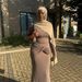 Elegant Women Long Sleeve Maxi Dress Classic Crew Neck Ruched Detail Slimming Tight Bodycon Silhouette Sophisticated Evening Party Dress_ecoleips.com