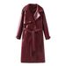 Trendy Slim-Fit Long Leather Trench Coat For Women – Double-Breasted, Waist-Cinching, Edgy Chic Jacket (Black/Brown/Green/Burgundy)_ecoleips.com