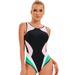 Women's Clothing Hot Selling Color Matching Sports One Piece Swimsuit_ecoleips.com