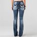 Women's Clothing Casual Pocket Embroidery Flared Jeans_ecoleips.com