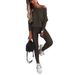 2024 European And American Foreign Trade Hot Sale Solid Color Fashion Casual Lace-Up Off-Shoulder Sports Pants Long Set_ecoleips.com