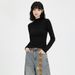 Half Turtleneck Long-sleeved T-shirt With Loose And Thin Small Stand-up Neck Bottoming Shirt For Women_ecoleips.com