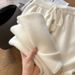 High-Waisted Soft Wool-Like Wide Leg Pants For Women, Cloud-Like Tied Waist Straight Trousers, Cozy Winter Lounge Pants In Beige, Gray & Oatmeal_ecoleips.com