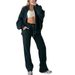 Women's Clothing New Fashion Casual Suit Solid Color Long Sleeved Sweatshirt Zipper Trousers Two Piece Suit_ecoleips.com