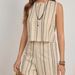 Women's Clothing Summer Casual Striped Sleeveless Fashion Vest Shorts Two Piece Suit_ecoleips.com