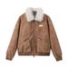 Women's Clothing Retro PU Leather Detachable Fur Collar Leather Jacket For Men And Women, New Autumn Casual Versatile Coat._ecoleips.com