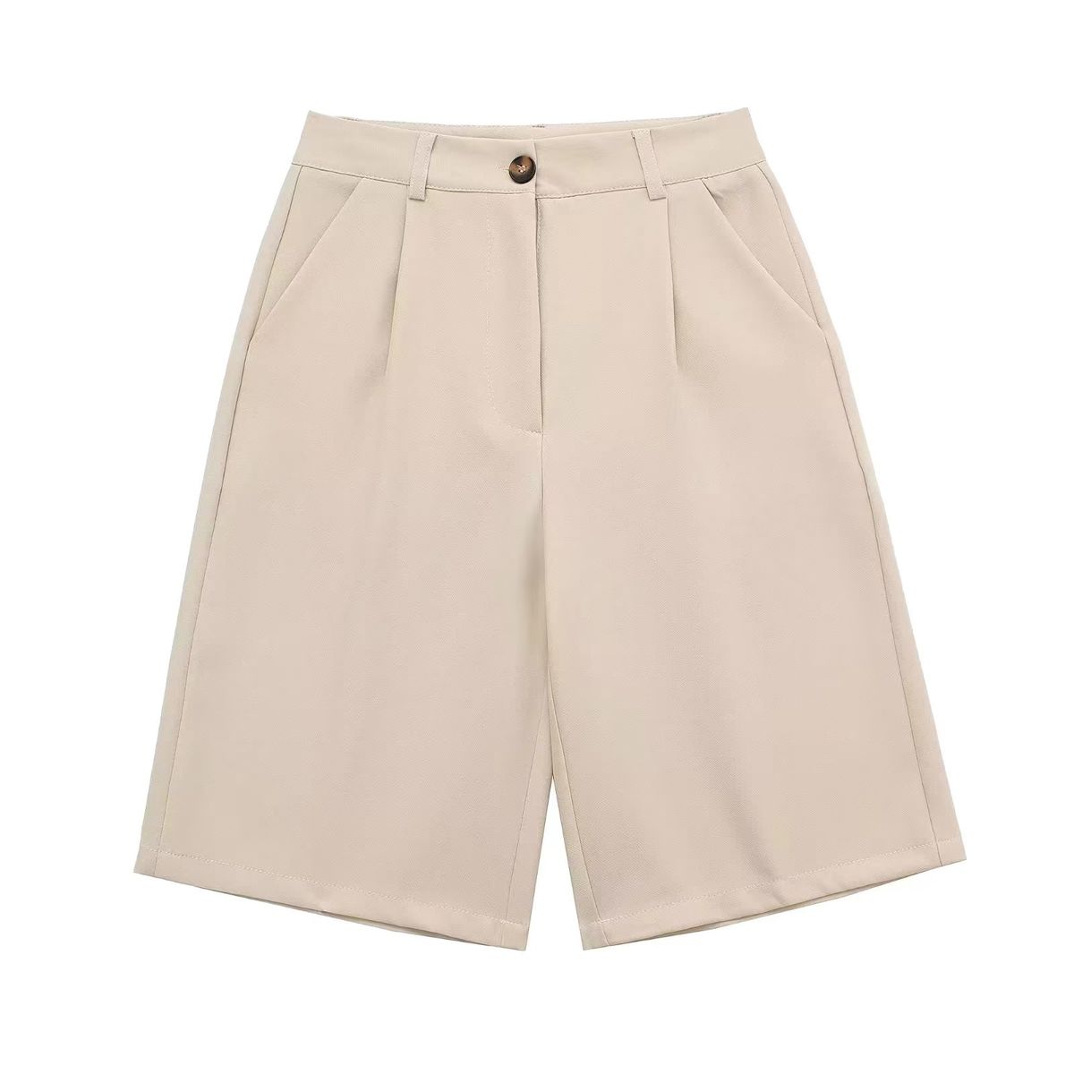 Women's Solid Color Loose Fit 5/8 Length Dress Pants – Casual Office Straight Leg Trousers 2026_ecoleips.com