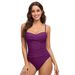 Women's Clothing New Solid Color One Piece Swimsuit Female Pleated Slim Bikini Swimsuit_ecoleips.com