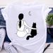 Eurean And American Cross-border Foreign Trade Women's Clothing Cartoon Animal Print Round-neck Short-sleeve T-shirt_ecoleips.com