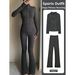 Luludarling Women's Long Stand Collar Quick Drying Yoga Set Brushed Top Flared Pants Sports Wear_ecoleips.com