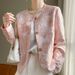 Silk Satin 2026 Spring-summer Women's New Round-neck Elegant Fashion Buttoned Solid Color Jacquard Blazer Jacket_ecoleips.com