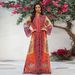 Embroidered Jalabiya Dress – Elegant Long Sleeve Maxi Dress With Floral Print & Rhinestone Detail (S-Xxl) – Middle Eastern Modest Fashion_ecoleips.com