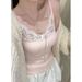 Summer Pure Desire Lace Camisole Chest Pads For Women, Spring Inner Outer Wear, Slimming And Stylish With Adjustable_ecoleips.com
