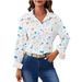 Spring Autumn Women's New Animal And Plant Print Shirt, Lightweight, Comfortable, Breathable, Casual Long-sleeve Shirt_ecoleips.com