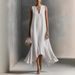 Women's Deep V Neck Sleeveless Asymmetrical Hem Midi Dress – Slim Fit Elegant Summer Gown 2026_ecoleips.com